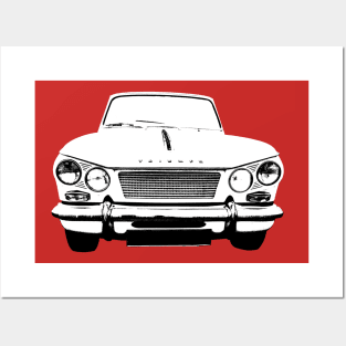 Triumph Vitesse 1960s British classic car monoblock black/white Posters and Art